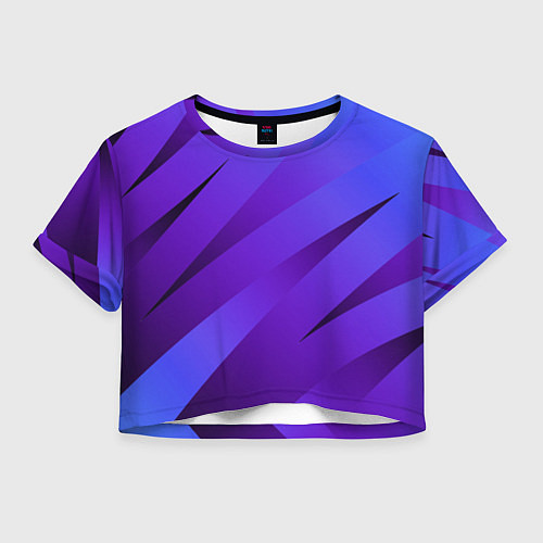 Женский топ Сине-фиолетовый абстрактные линии / 3D-принт – фото 1
