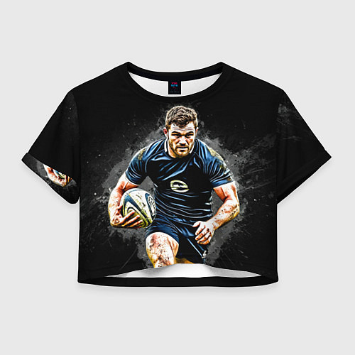 Женский топ Регбист на черном / 3D-принт – фото 1