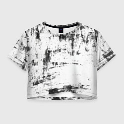 Футболка 3D укороченная женская Color black and white, цвет: 3D-принт