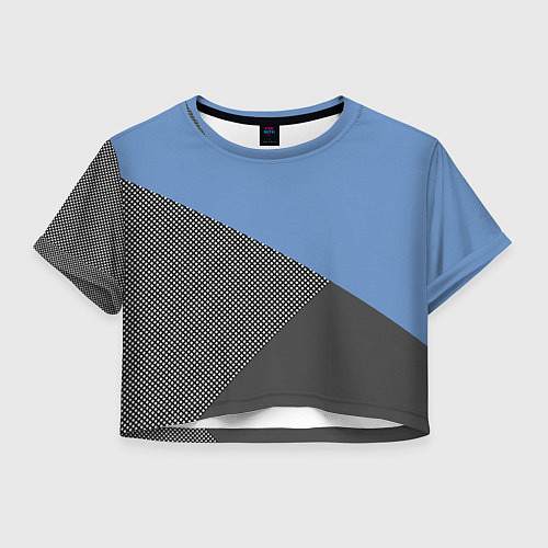 Женский топ Сине-серый геометричный / 3D-принт – фото 1