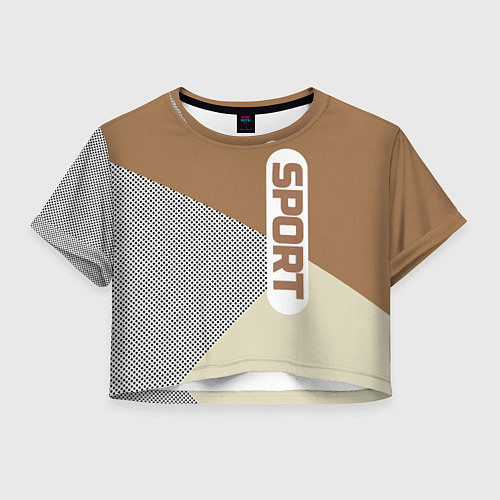 Женский топ Sport светло-коричневый / 3D-принт – фото 1