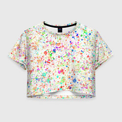 Женский топ Белый с разноцветными брызгами