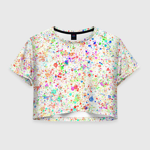 Женский топ Белый с разноцветными брызгами / 3D-принт – фото 1