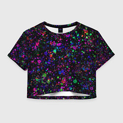 Женский топ Чёрный с разноцветными брызгами
