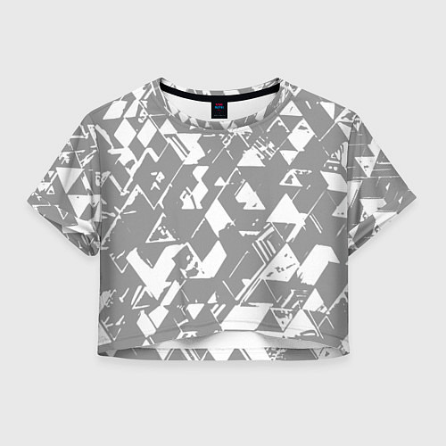 Женский топ Светлый серый геометричный паттерн / 3D-принт – фото 1