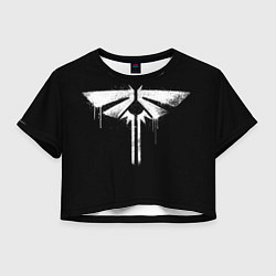 Футболка 3D укороченная женская Symbol fireflies paint, цвет: 3D-принт