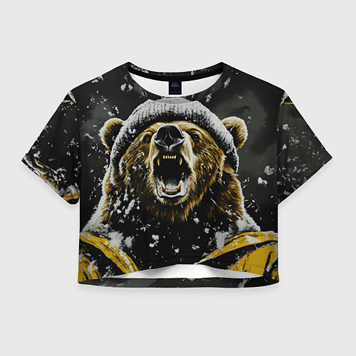 Женский топ Злой большой медведь зимой / 3D-принт – фото 1
