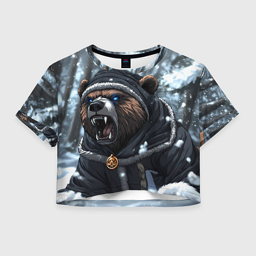 Женский топ Зима - русский медведь / 3D-принт – фото 1