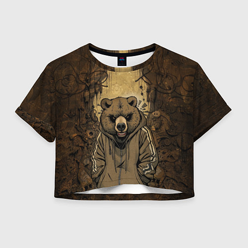 Женский топ Спортивный мишка / 3D-принт – фото 1