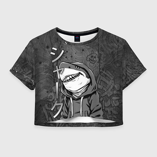 Женский топ Акула в капюшоне / 3D-принт – фото 1