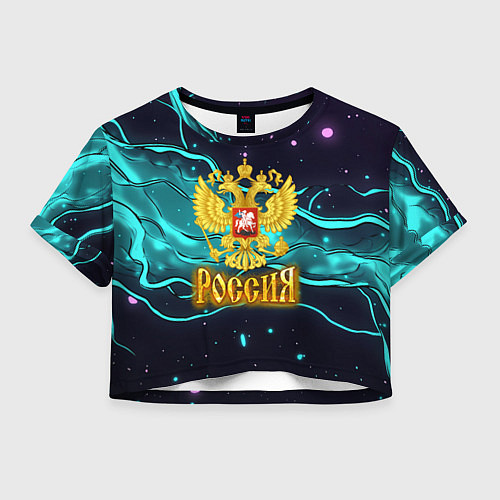 Женский топ Россия - березовая абстракция / 3D-принт – фото 1