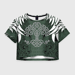 Женский топ Древние руны и древо жизни с крыльями