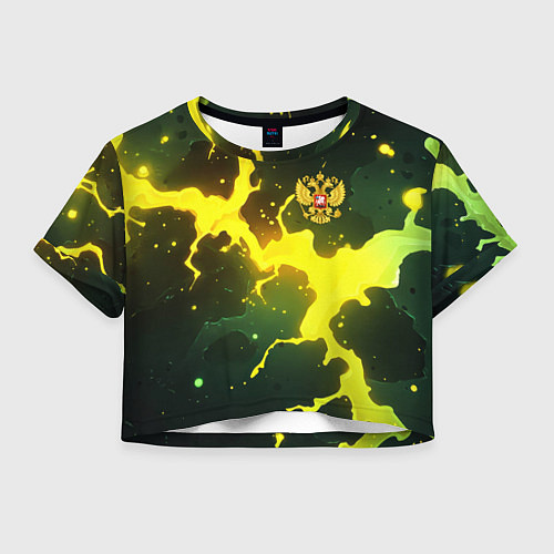 Женский топ Герб России зеленый разлом / 3D-принт – фото 1