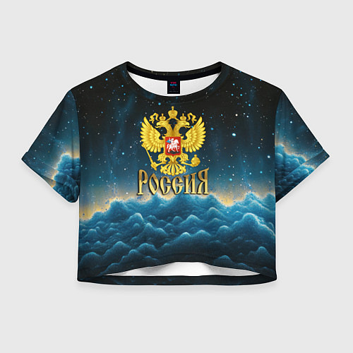 Женский топ Россия - герб на синем небе / 3D-принт – фото 1