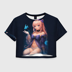 Футболка 3D укороченная женская Кокоми Сангономия реализм, цвет: 3D-принт