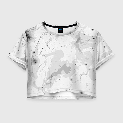 Женский топ Белый с серым абстрактная текстура / 3D-принт – фото 1