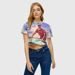 Футболка 3D укороченная женская GTA 6 Брайан Хедер, цвет: 3D-принт — фото 2