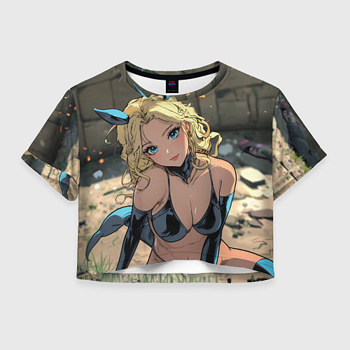 Женский топ Блондинка в костюме кошечки / 3D-принт – фото 1