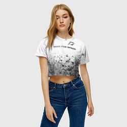 Футболка 3D укороченная женская Need for Speed - white gradient посередине, цвет: 3D-принт — фото 2