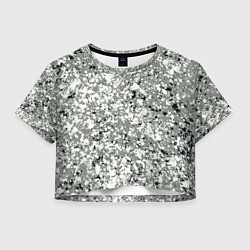 Женский топ Серый абстрактный с белыми кляксами