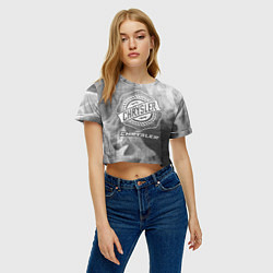 Футболка 3D укороченная женская Chrysler - grey gradient, цвет: 3D-принт — фото 2