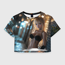 Женский топ Блондинка у стены с фонарями