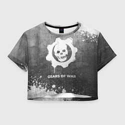 Футболка 3D укороченная женская Gears of War - grey gradient, цвет: 3D-принт