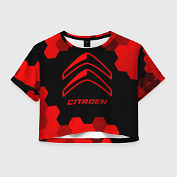 Футболка 3D укороченная женская Citroen - red gradient, цвет: 3D-принт