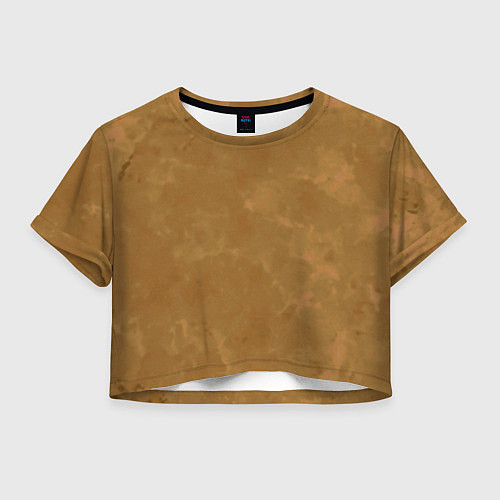 Женский топ Светлый оливково-коричневый однотонный текстурный / 3D-принт – фото 1