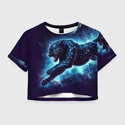 Футболка 3D укороченная женская Fantastic star panther - ai art fantasy, цвет: 3D-принт