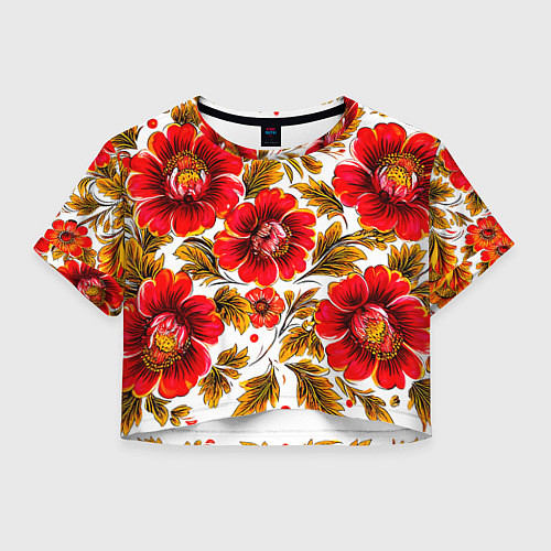 Женский топ Русская традиционная живопись / 3D-принт – фото 1