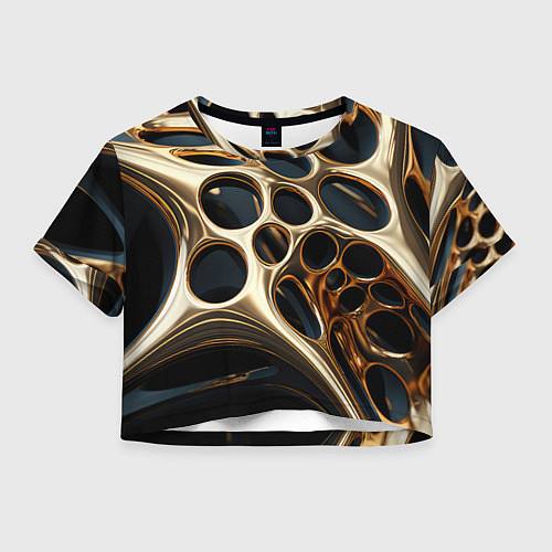 Женский топ Черно-золотая абстракция / 3D-принт – фото 1