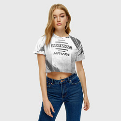 Футболка 3D укороченная женская Haval - white gradient, цвет: 3D-принт — фото 2