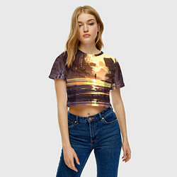 Футболка 3D укороченная женская Аниме под солнцем, цвет: 3D-принт — фото 2