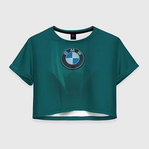Женский топ Логотип BMW на зелёном фоне / 3D-принт – фото 1