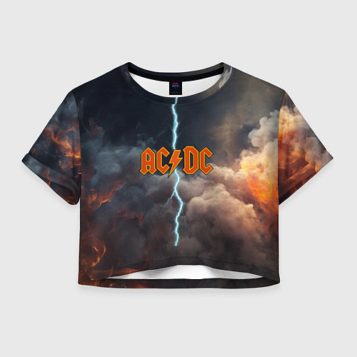 Женский топ ACDC логотип группы с молнией / 3D-принт – фото 1