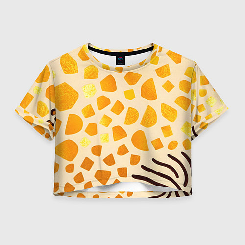 Женский топ Золотистые пятна жирафа / 3D-принт – фото 1