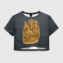 Футболка 3D укороченная женская ACDC старинный памятник группе, цвет: 3D-принт