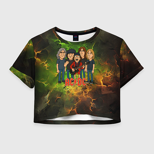 Женский топ Карикатура грууппы ACDC / 3D-принт – фото 1