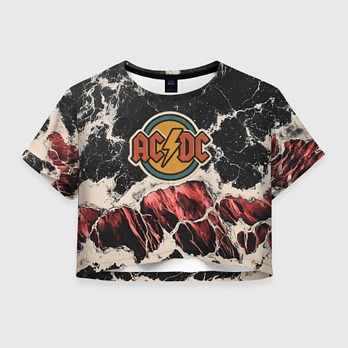Женский топ ACDC ретро лого / 3D-принт – фото 1