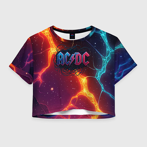 Женский топ ACDC логотип в градиенте / 3D-принт – фото 1