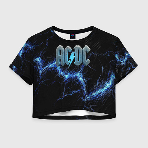 Женский топ ACDC логотип ледяной с молнией / 3D-принт – фото 1