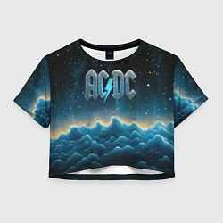 Женский топ ACDC логотип ледяной с молнией