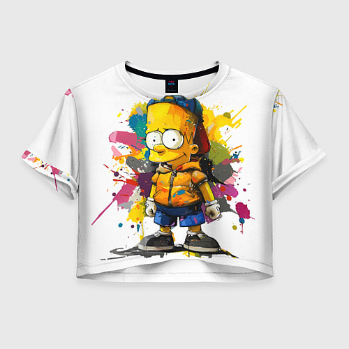 Женский топ Рисунок красками Барт Симпсон / 3D-принт – фото 1