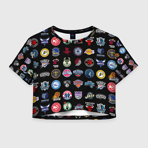 Женский топ Команды НБА на черном фоне / 3D-принт – фото 1