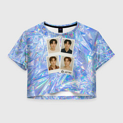 Футболка 3D укороченная женская Astro четыре фото, цвет: 3D-принт