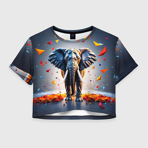 Женский топ Геометрический слон и цветные полигоны / 3D-принт – фото 1