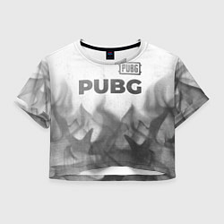 Футболка 3D укороченная женская PUBG - white gradient посередине, цвет: 3D-принт