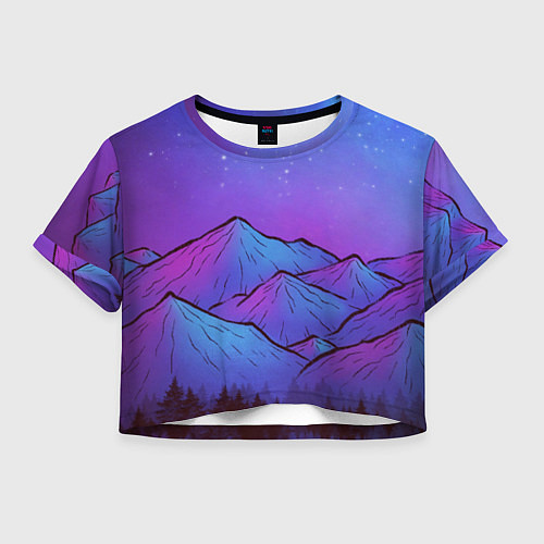 Женский топ Горы под звездным небом / 3D-принт – фото 1