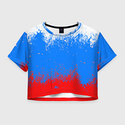Футболка 3D укороченная женская Патриот - флаг, цвет: 3D-принт